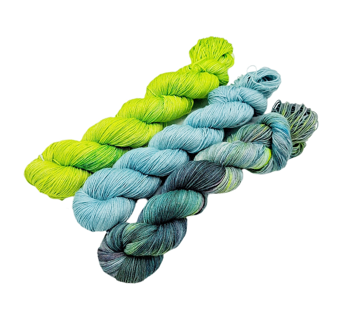 MERINO -SEIDE  80 Wolle,20 Seide GARN-SET 3x100 g Nr. GS 393